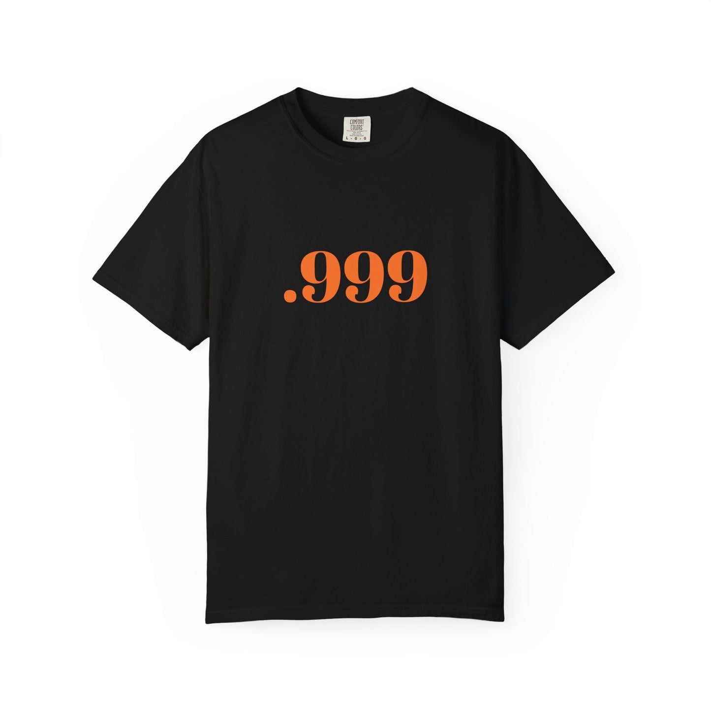 Garment-Dyed T-Shirt With '.999' Print, Casual Wear, Unisex Gift, Summer Style, Minimalist Fashion, Everyday Essentials