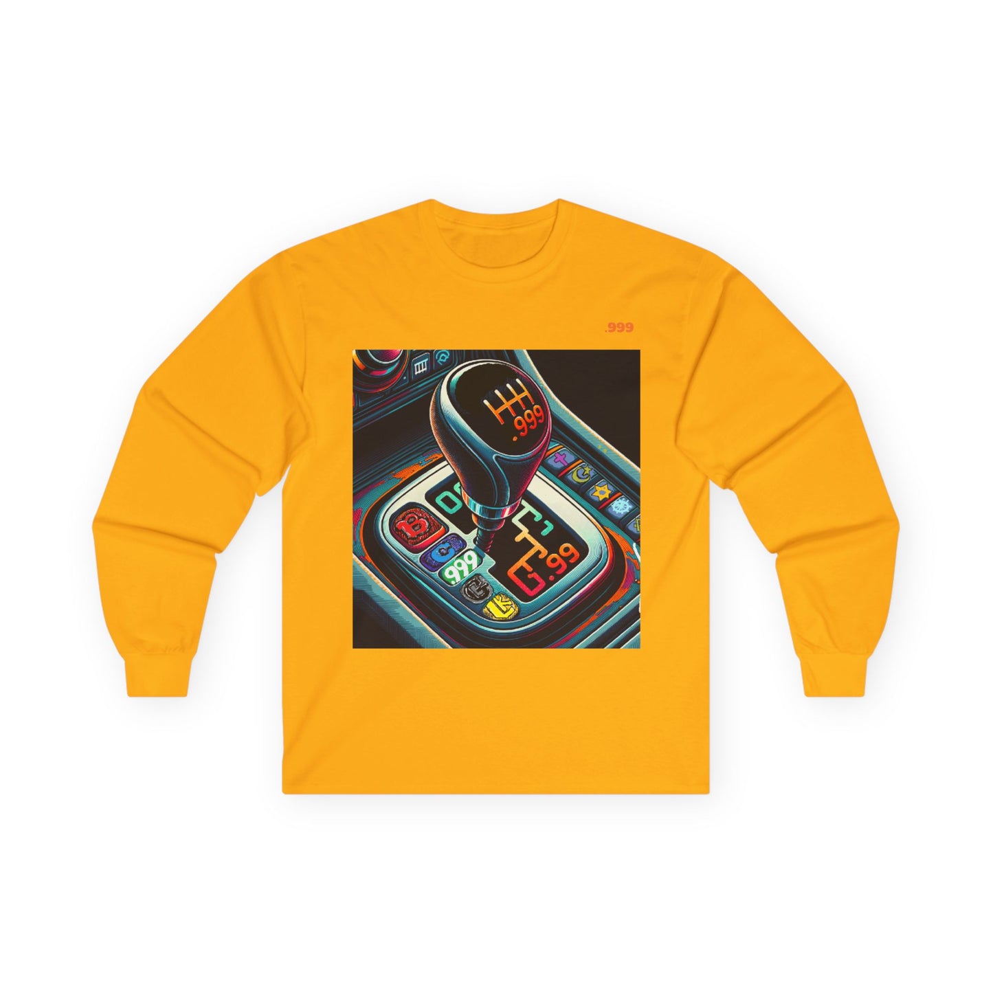 Neon Shift Knob Long Sleeve Tee, Car Enthusiast Apparel, Unisex Gift, Gear Shift Shirt, Automotive Lover Tee, Motorsport Fashion