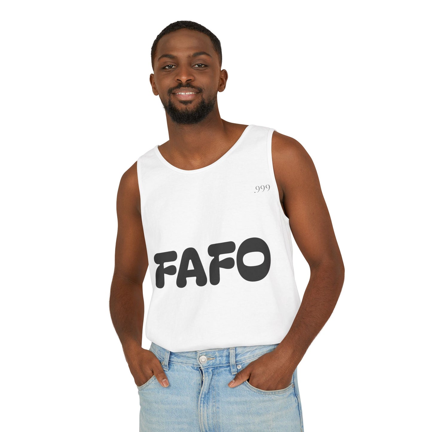 Trendy Unisex Tank Top with FAFO Design, Summer Essential, Casual Wear, Gift for Friends, Beach Outfit