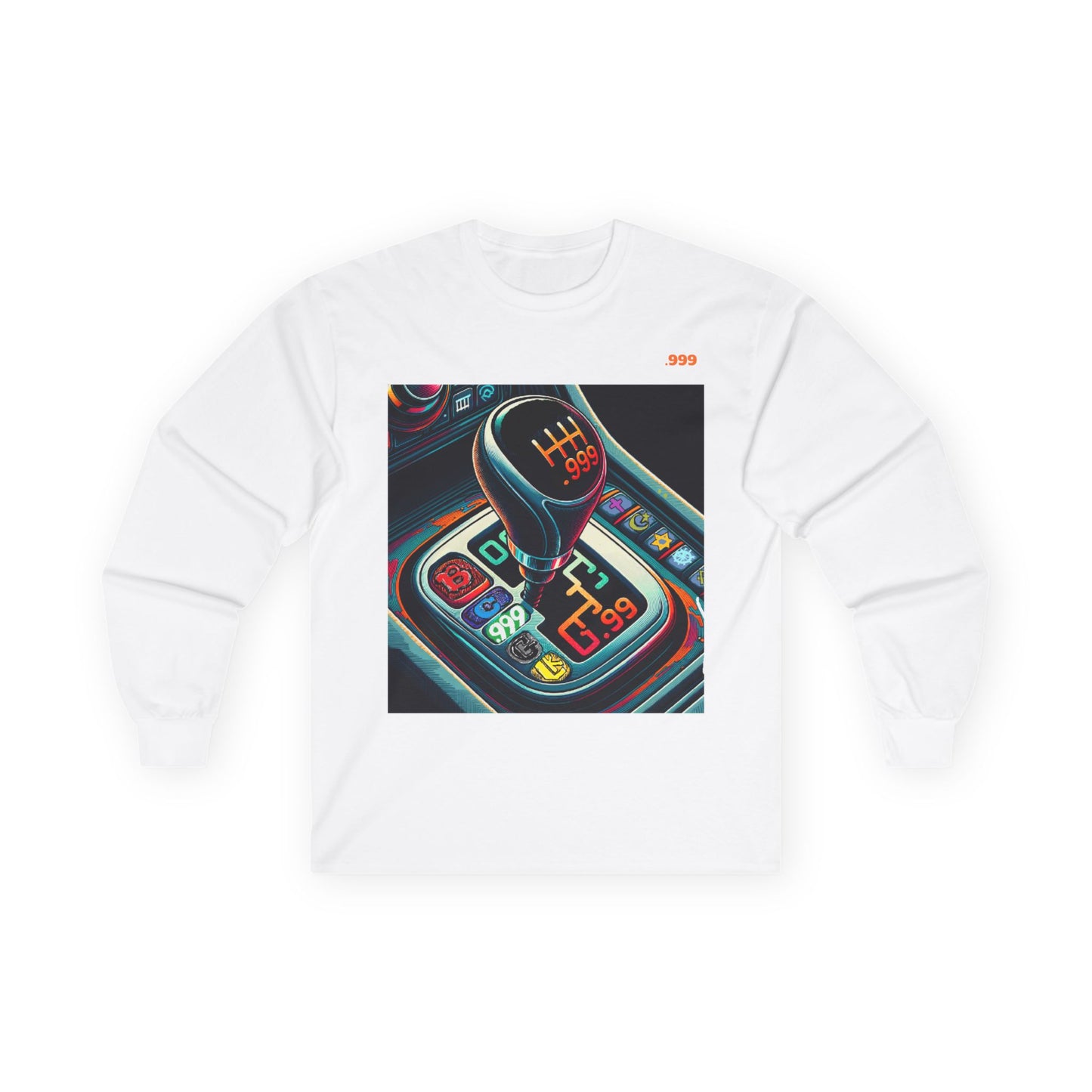 Neon Shift Knob Long Sleeve Tee, Car Enthusiast Apparel, Unisex Gift, Gear Shift Shirt, Automotive Lover Tee, Motorsport Fashion