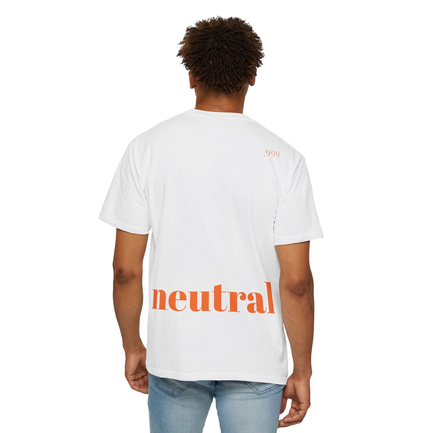 Garment-Dyed T-Shirt With '.999' Print, Casual Wear, Unisex Gift, Summer Style, Minimalist Fashion, Everyday Essentials
