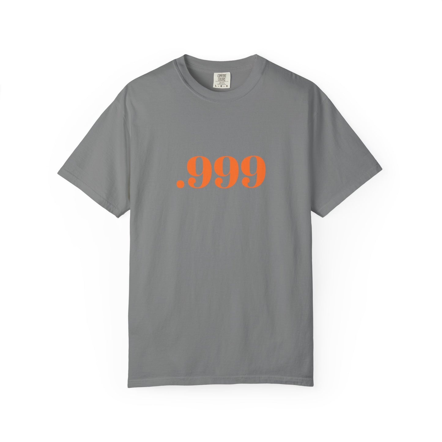 Garment-Dyed T-Shirt With '.999' Print, Casual Wear, Unisex Gift, Summer Style, Minimalist Fashion, Everyday Essentials