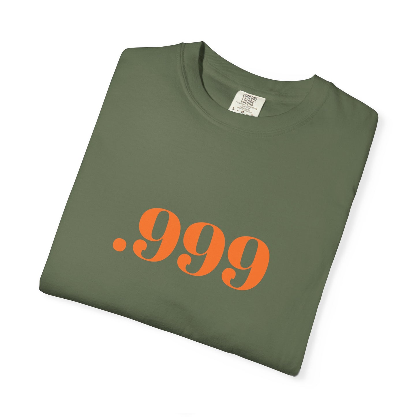 Garment-Dyed T-Shirt With '.999' Print, Casual Wear, Unisex Gift, Summer Style, Minimalist Fashion, Everyday Essentials