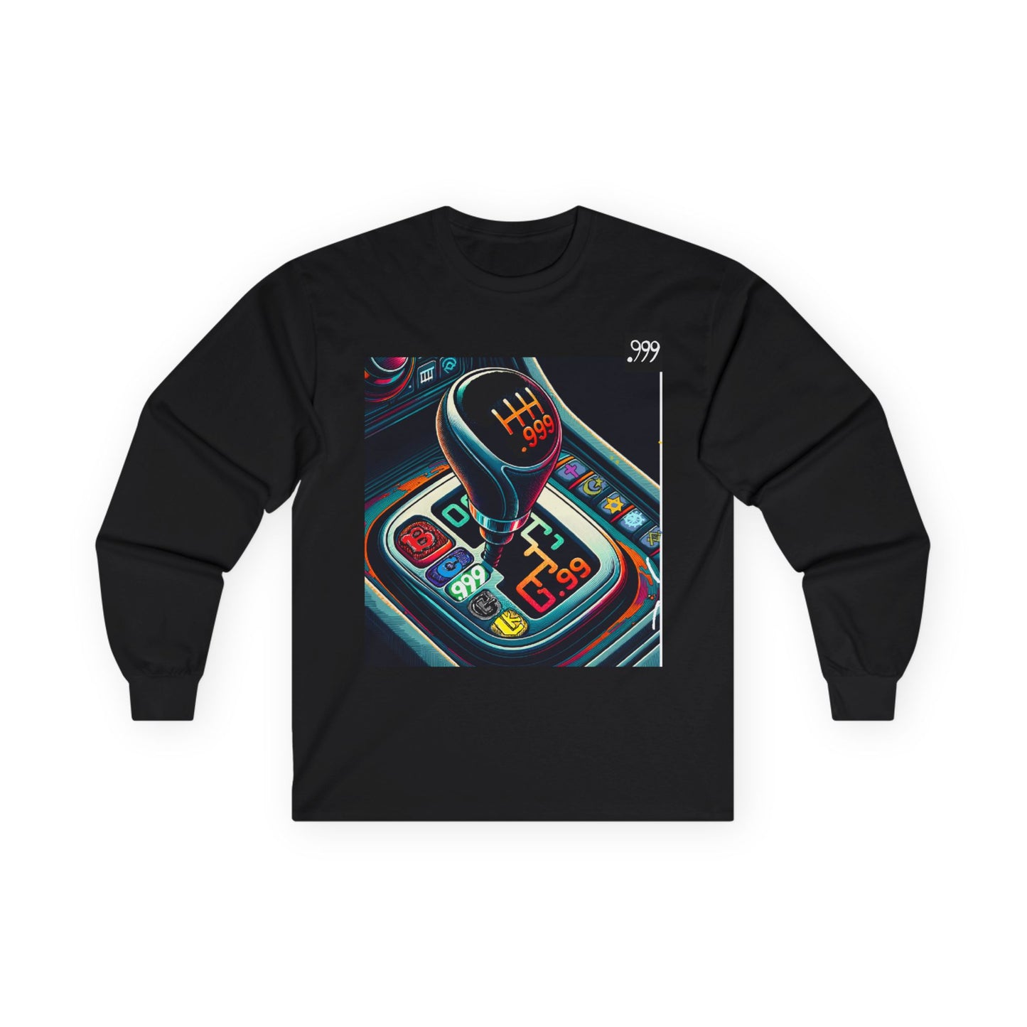 Neon Shift Knob Long Sleeve Tee, Car Enthusiast Apparel, Unisex Gift, Gear Shift Shirt, Automotive Lover Tee, Motorsport Fashion