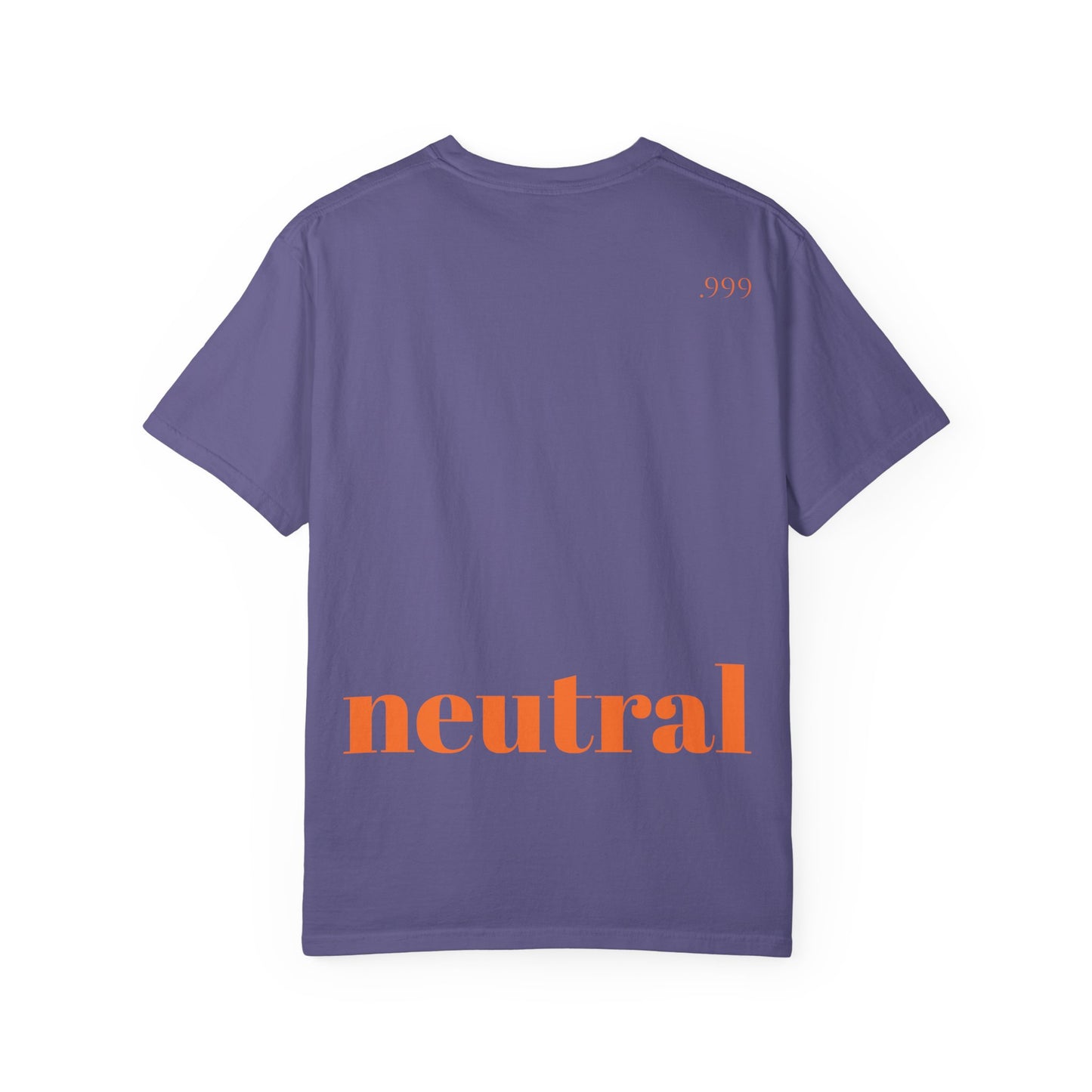 Garment-Dyed T-Shirt With '.999' Print, Casual Wear, Unisex Gift, Summer Style, Minimalist Fashion, Everyday Essentials