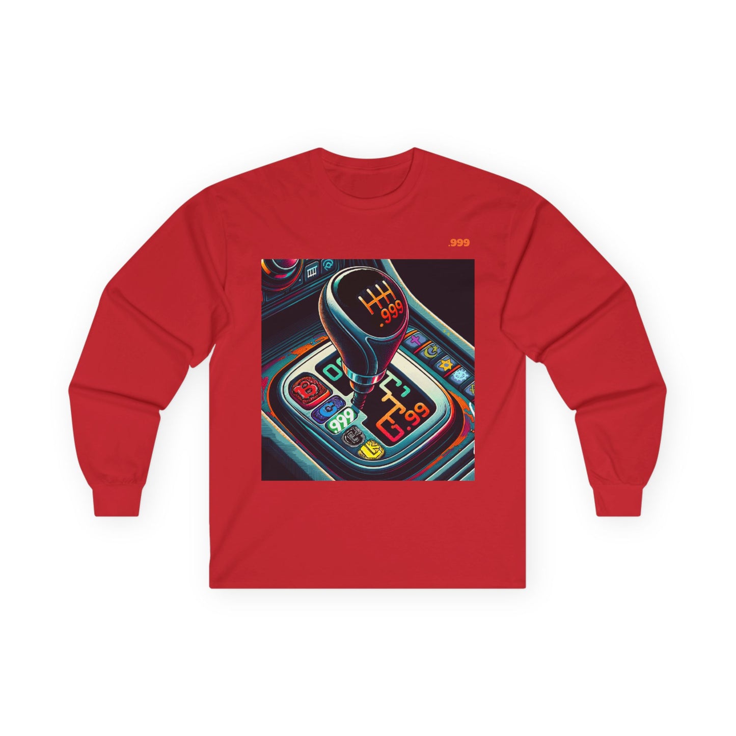 Neon Shift Knob Long Sleeve Tee, Car Enthusiast Apparel, Unisex Gift, Gear Shift Shirt, Automotive Lover Tee, Motorsport Fashion