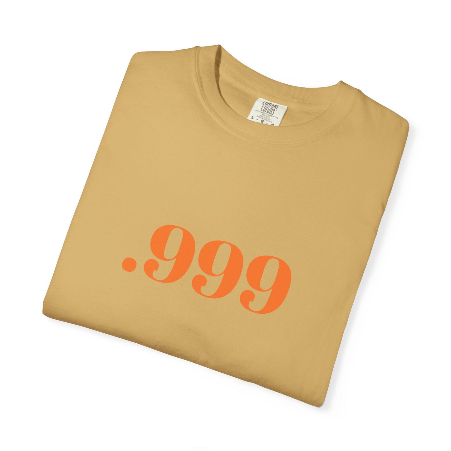 Garment-Dyed T-Shirt With '.999' Print, Casual Wear, Unisex Gift, Summer Style, Minimalist Fashion, Everyday Essentials