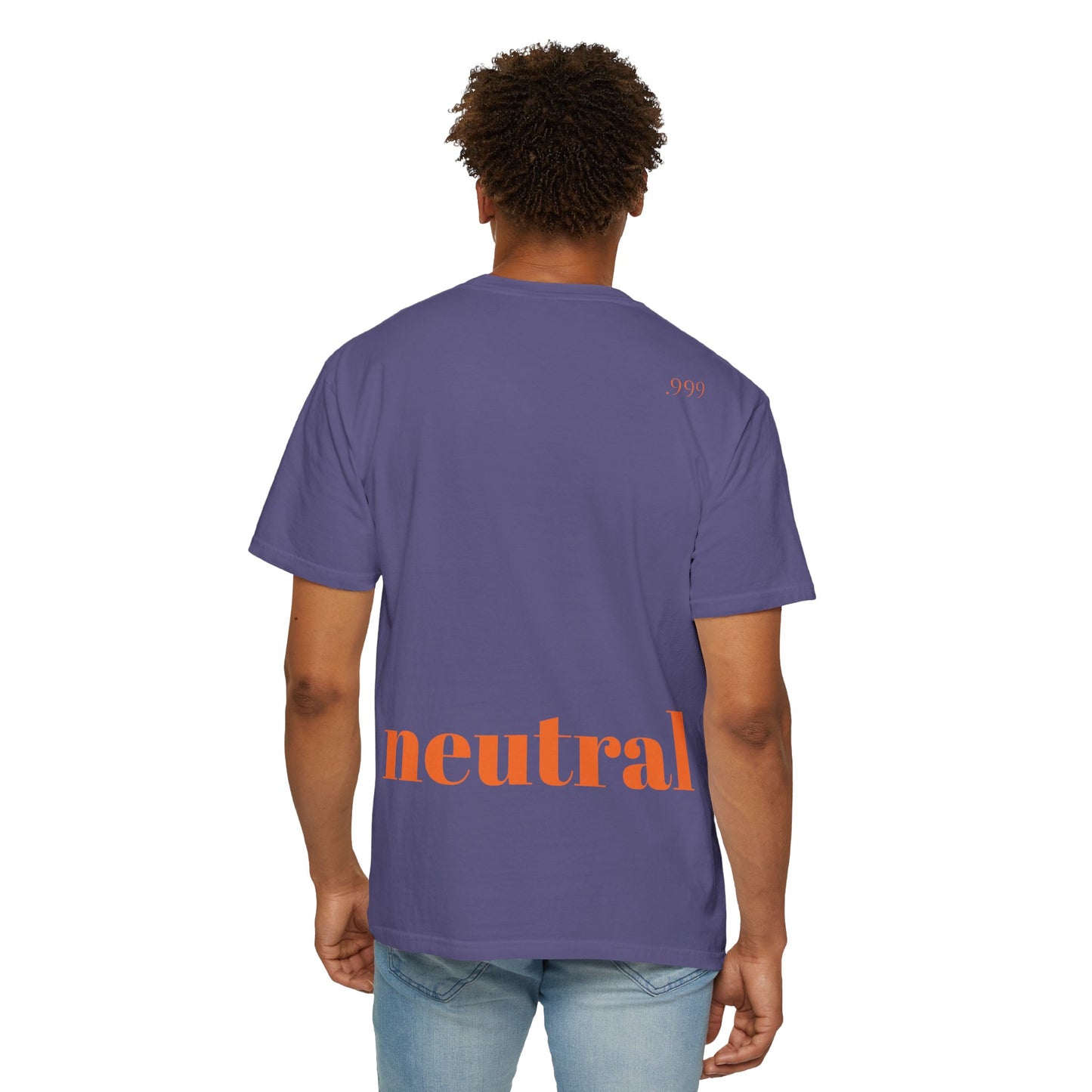 Garment-Dyed T-Shirt With '.999' Print, Casual Wear, Unisex Gift, Summer Style, Minimalist Fashion, Everyday Essentials