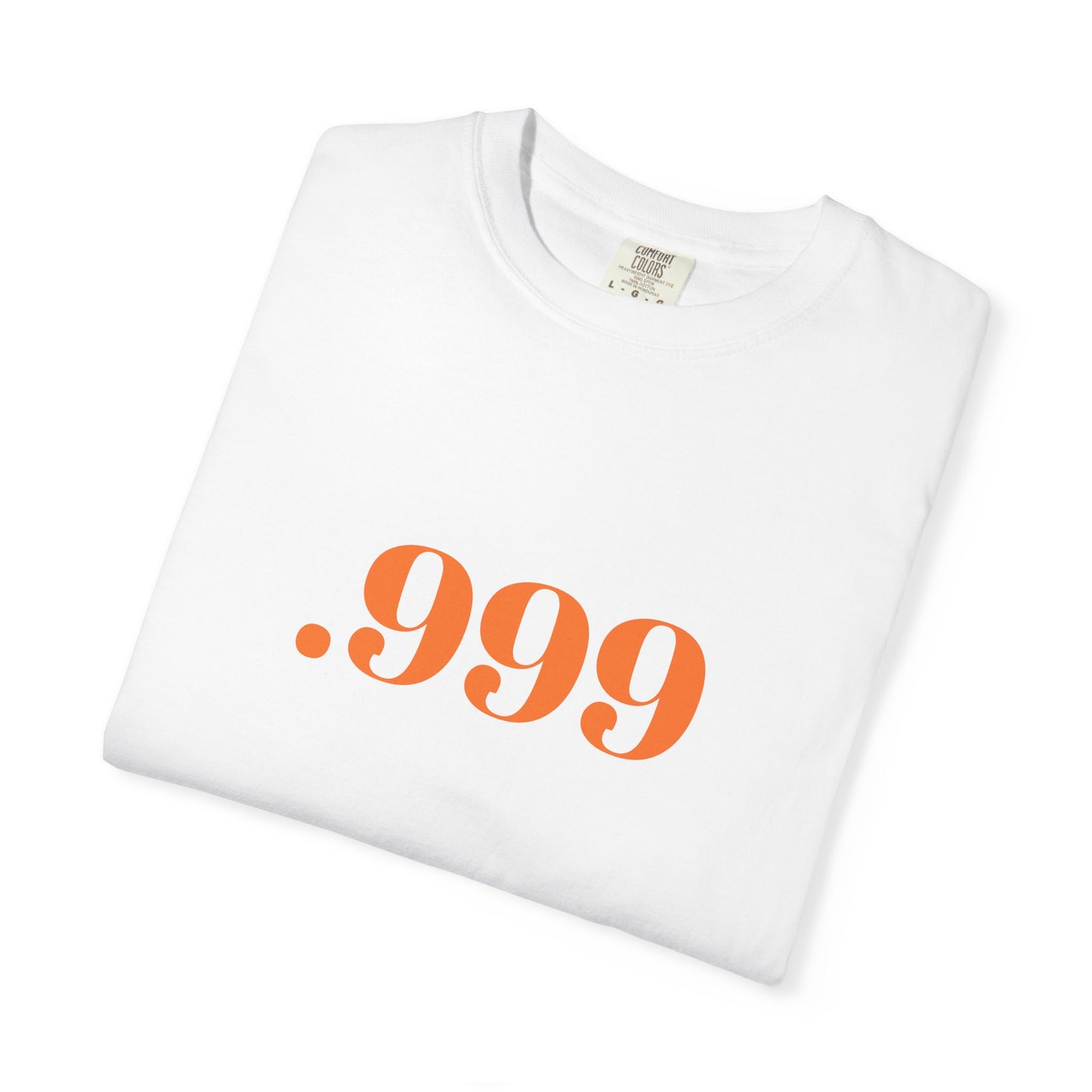 Garment-Dyed T-Shirt With '.999' Print, Casual Wear, Unisex Gift, Summer Style, Minimalist Fashion, Everyday Essentials