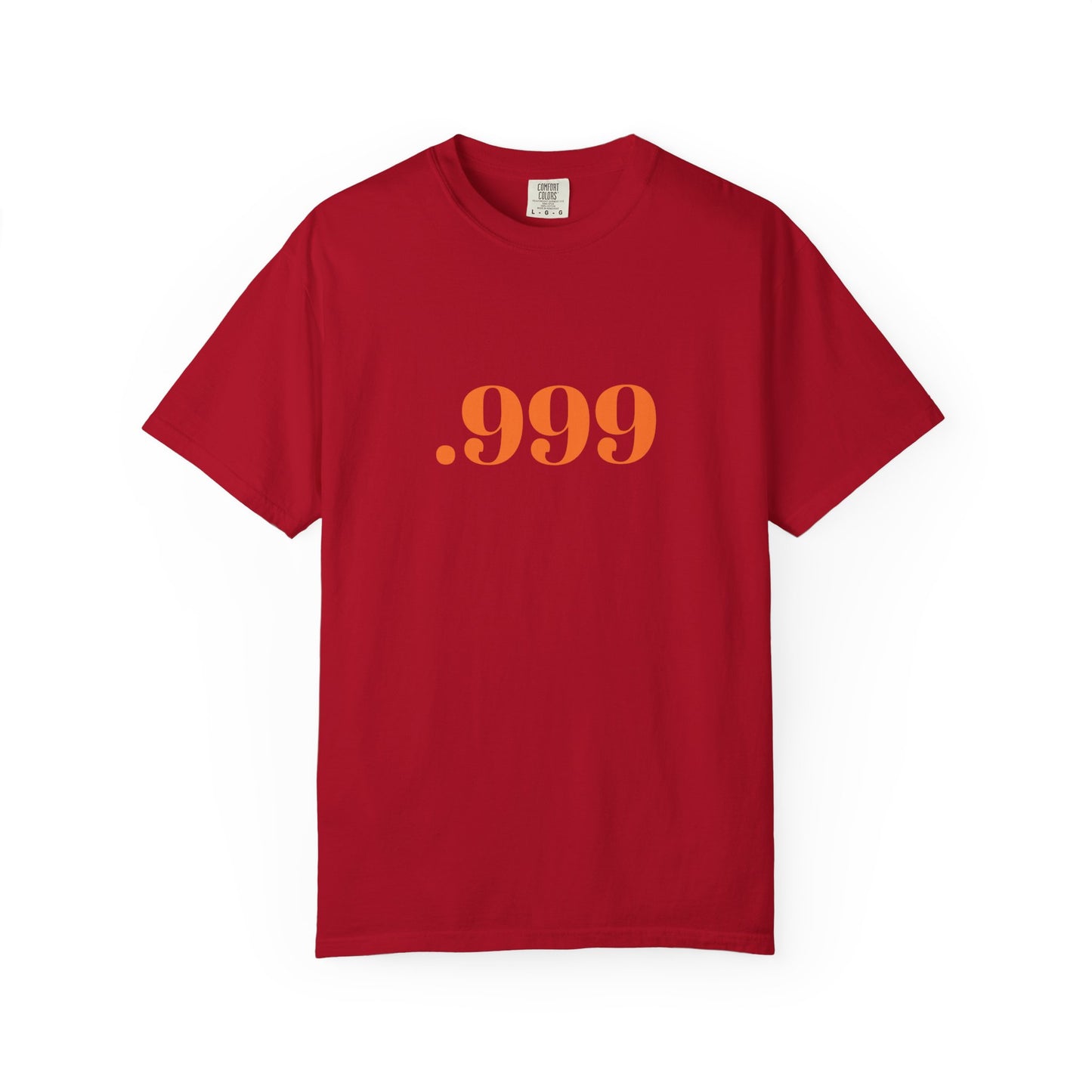 Garment-Dyed T-Shirt With '.999' Print, Casual Wear, Unisex Gift, Summer Style, Minimalist Fashion, Everyday Essentials
