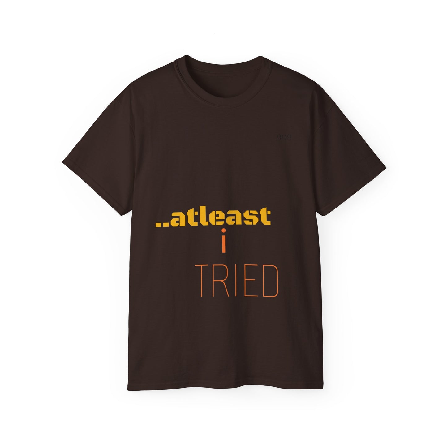 Unisex Cotton Tee - "At Least I Tried" Motivational Tee, Casual Wear, Self-Care Gift, Everyday Motivation, Positive Affirmation Shirt