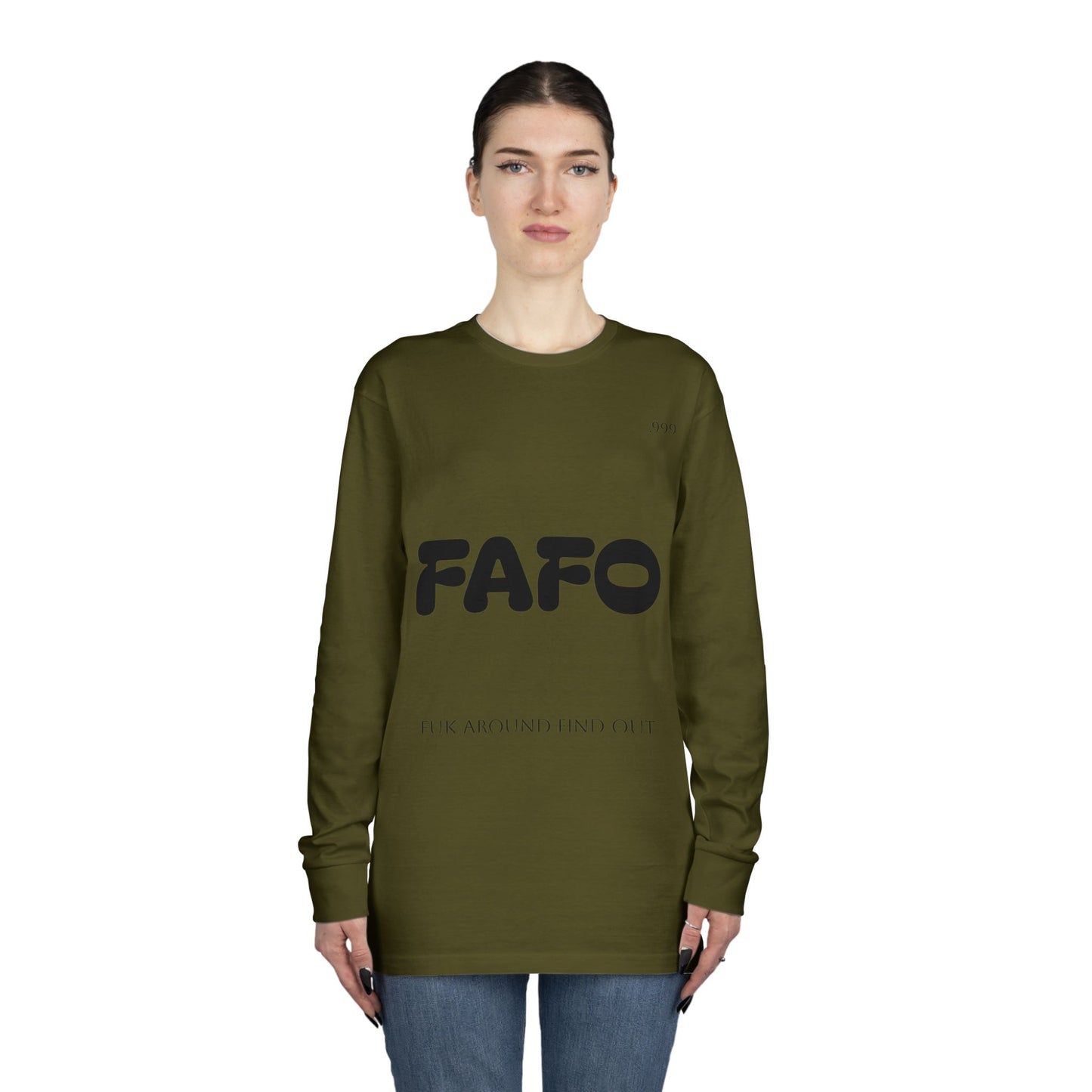 FAFO Long Sleeve Crewneck Tee, Casual Outfit, Gift for Friends, Streetwear, Everyday Wear, Unique Graphic Shirt
