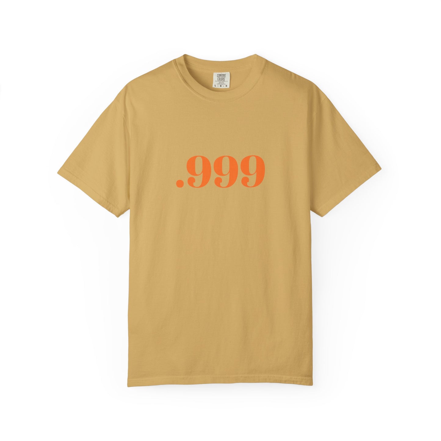 Garment-Dyed T-Shirt With '.999' Print, Casual Wear, Unisex Gift, Summer Style, Minimalist Fashion, Everyday Essentials