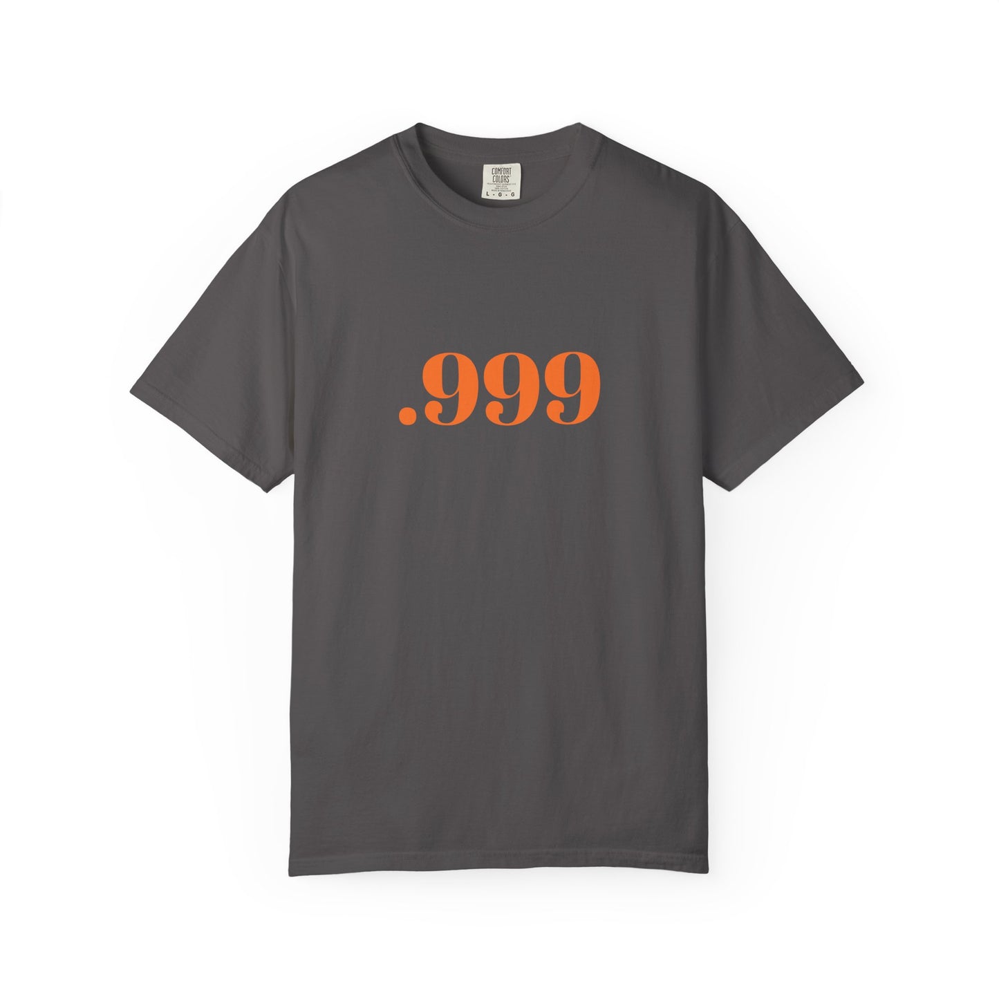 Garment-Dyed T-Shirt With '.999' Print, Casual Wear, Unisex Gift, Summer Style, Minimalist Fashion, Everyday Essentials