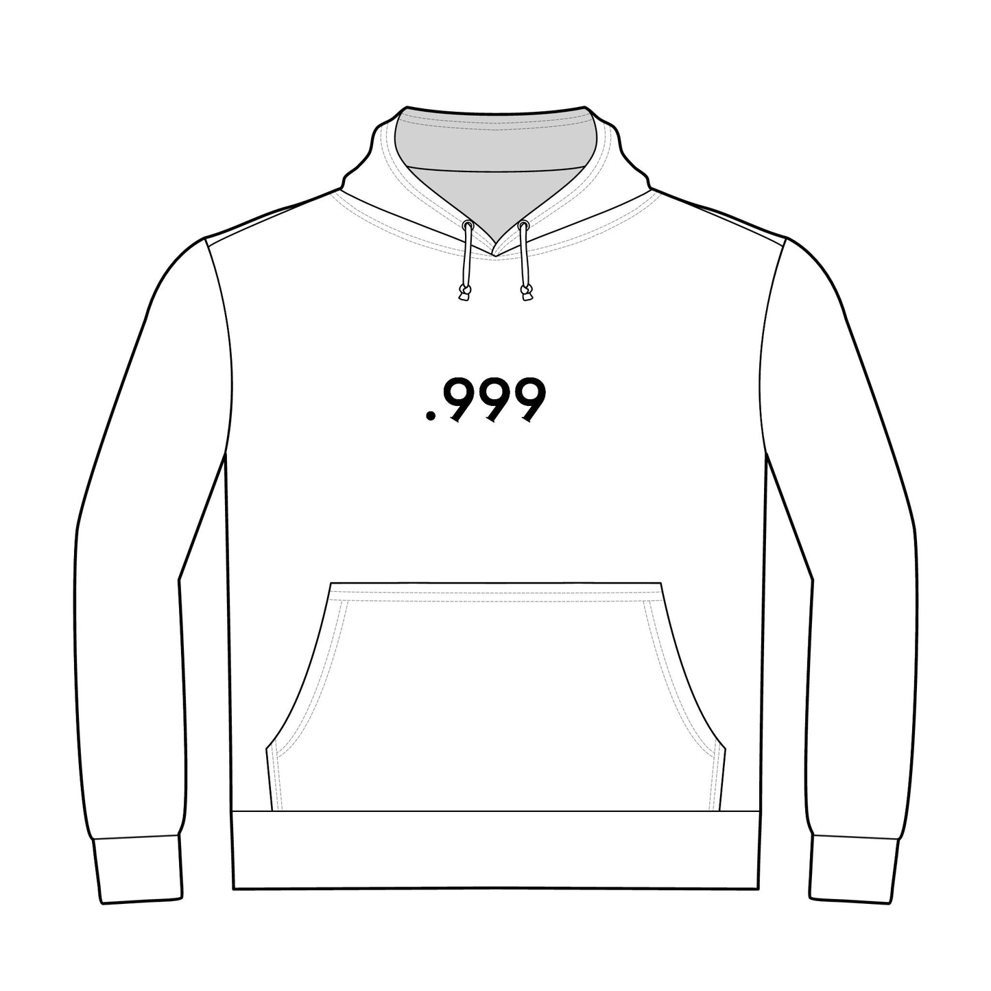 .999 Minimalist Hoodie, Unisex Casual Pullover, Comfortable Streetwear, Gift for Men and Women, Perfect for Every Occasion