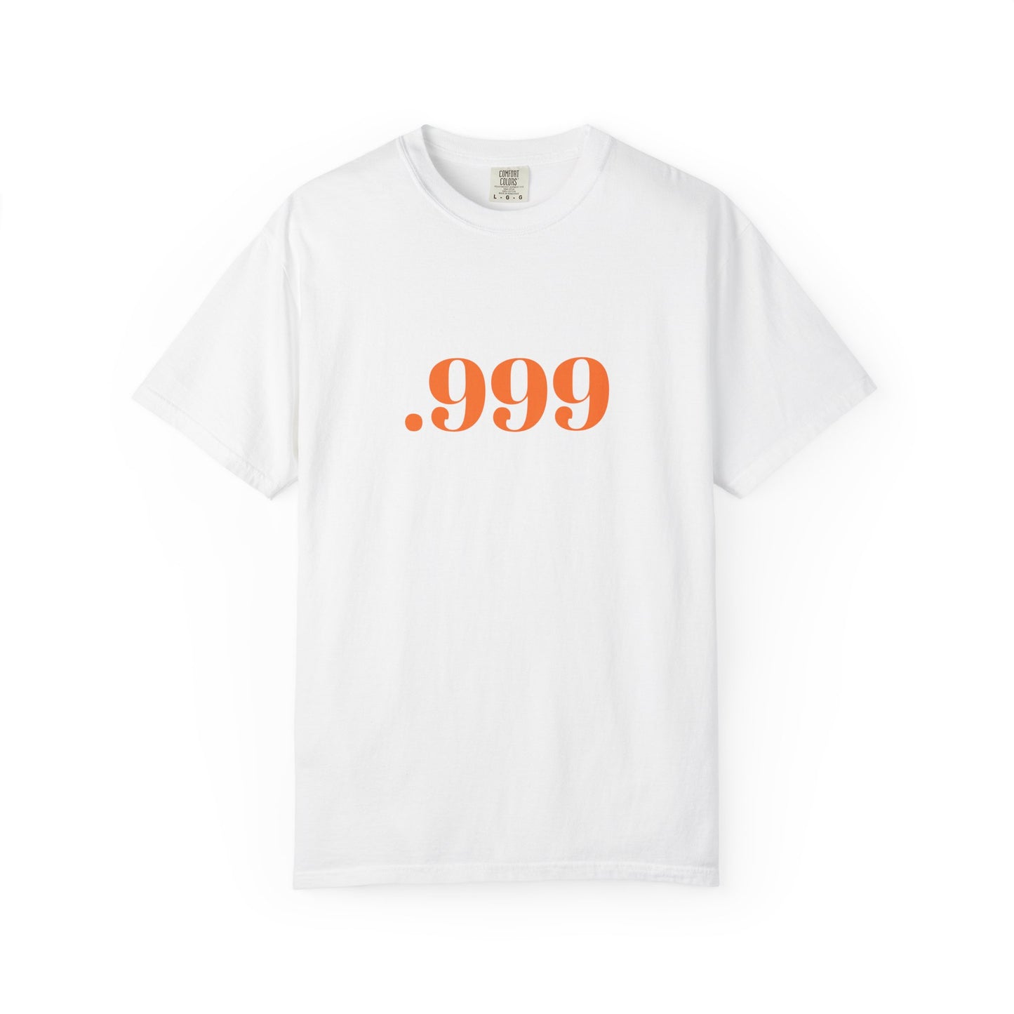 Garment-Dyed T-Shirt With '.999' Print, Casual Wear, Unisex Gift, Summer Style, Minimalist Fashion, Everyday Essentials
