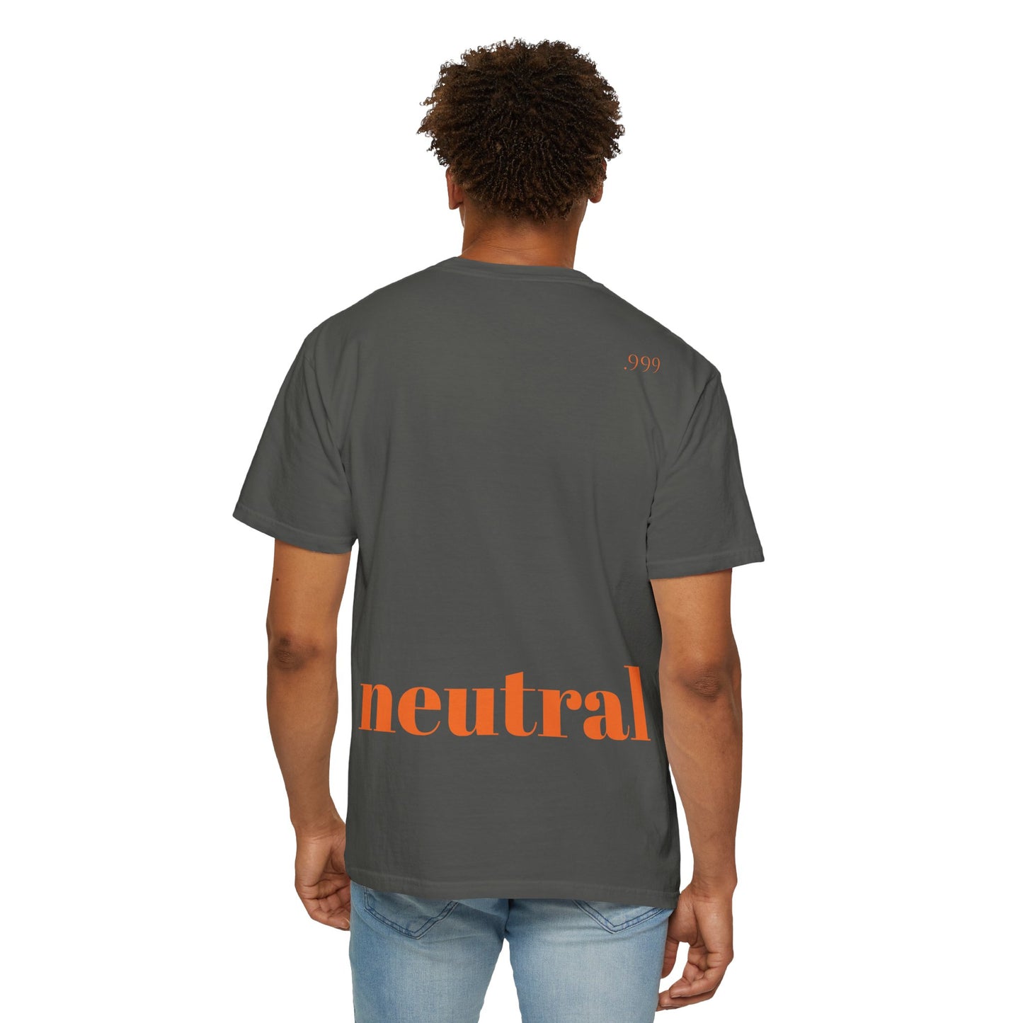 Garment-Dyed T-Shirt With '.999' Print, Casual Wear, Unisex Gift, Summer Style, Minimalist Fashion, Everyday Essentials