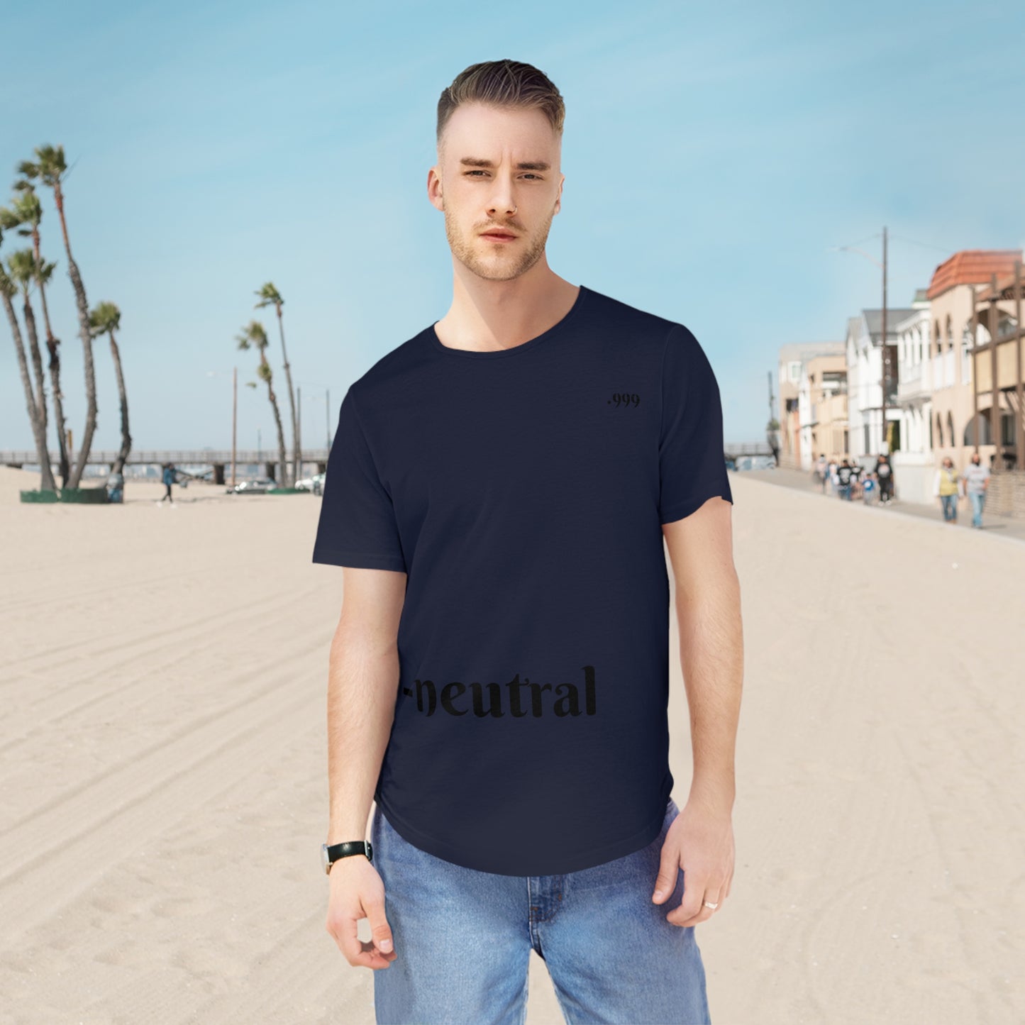 Men's Curved Hem Tee - Neutral Vibe, Stylish Casual Wear, Streetwear Essential, Perfect for Everyday or Special Occasions, Minimalist [...]