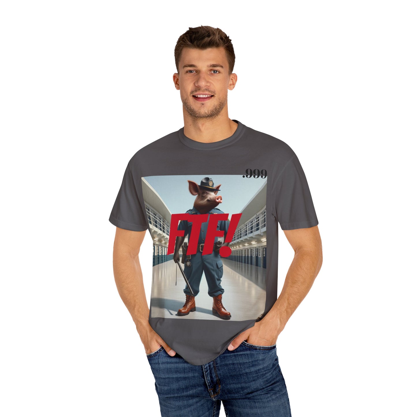 FTF! Unisex Garment-Dyed Tee - Bold Graphic Shirt for Trendsetters, Casual Wear, Gift for Friends, Street Style, Unique Wardrobe Must-Have
