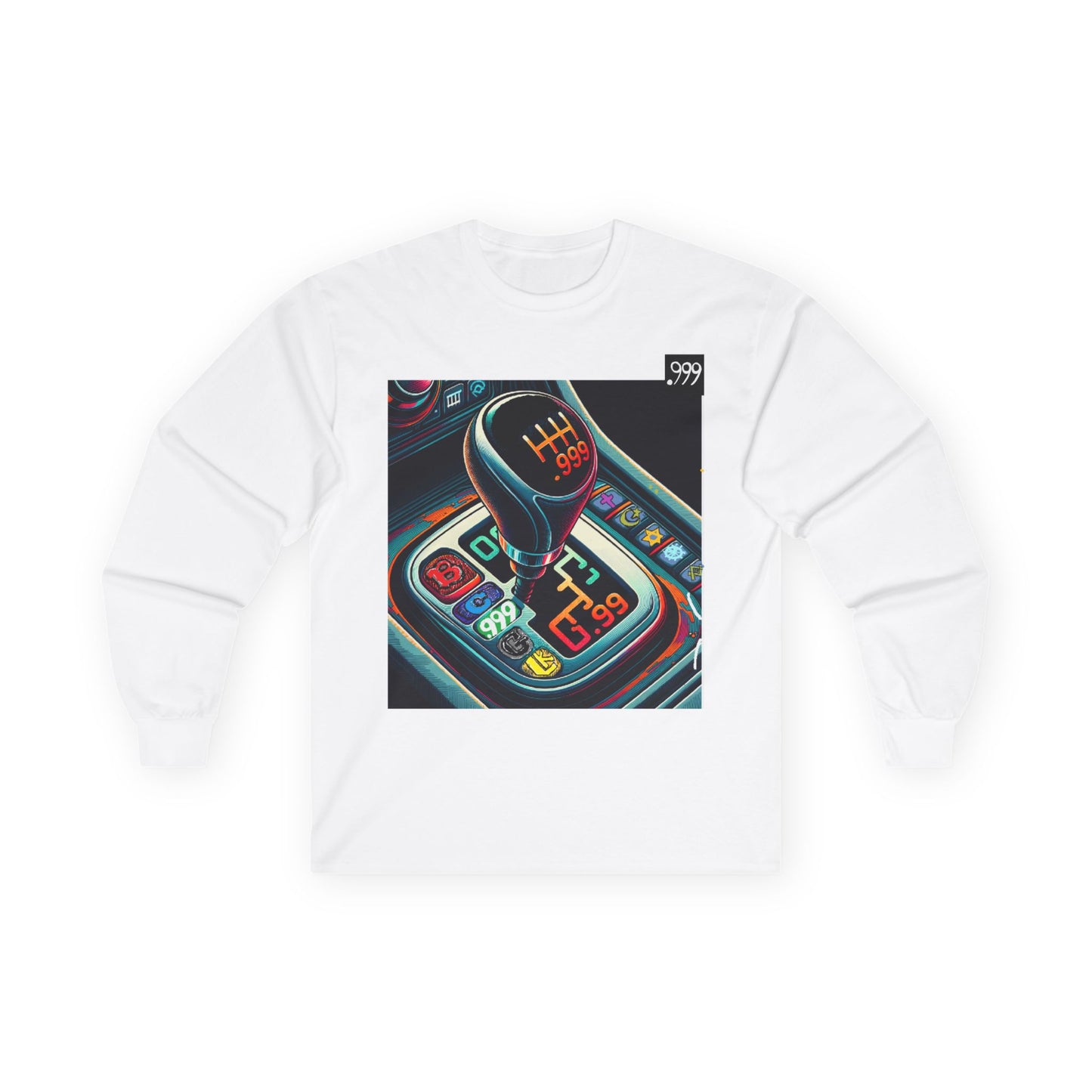 Neon Shift Knob Long Sleeve Tee, Car Enthusiast Apparel, Unisex Gift, Gear Shift Shirt, Automotive Lover Tee, Motorsport Fashion