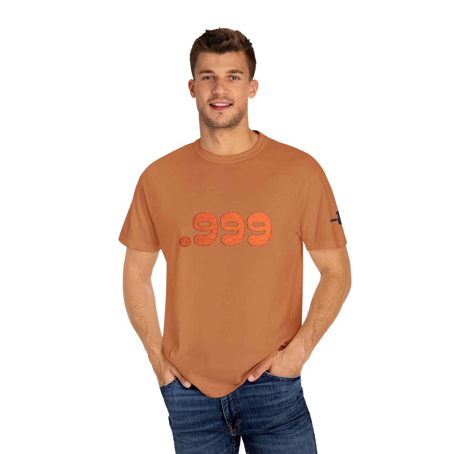 Garment-Dyed Unisex T-Shirt with .999 Design, Casual Wear, Street Style, Gift for Him/Her, Perfect for Everyday and Celebrations