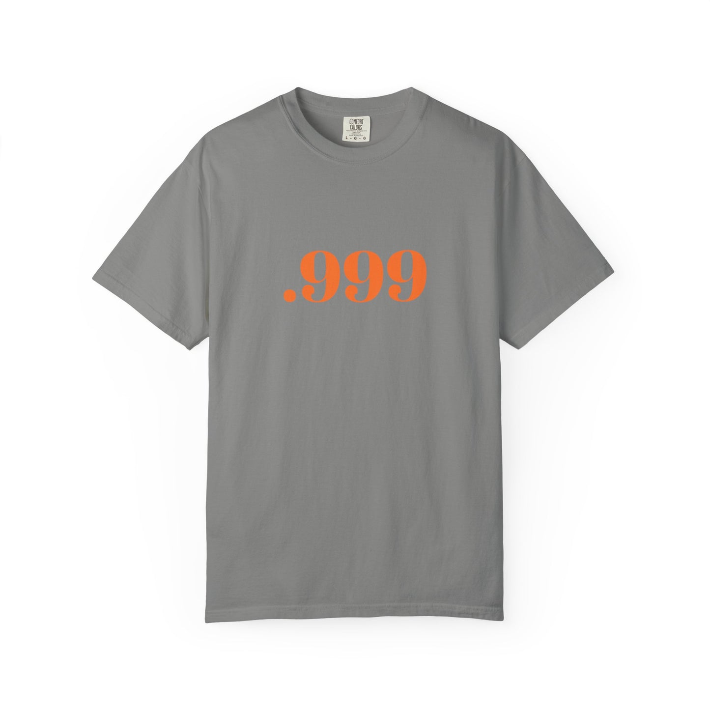 Garment-Dyed T-Shirt With '.999' Print, Casual Wear, Unisex Gift, Summer Style, Minimalist Fashion, Everyday Essentials