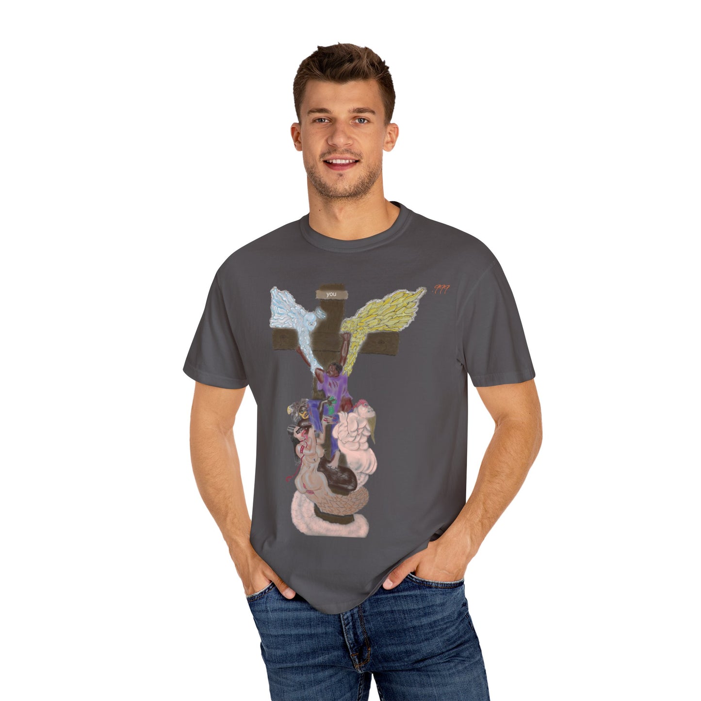 Spiritual Art T-shirt - Unique Garment-Dyed Tee for Self-Expression, Casual Wear, Gifts for Art Lovers, Street Style Fashion, [...]