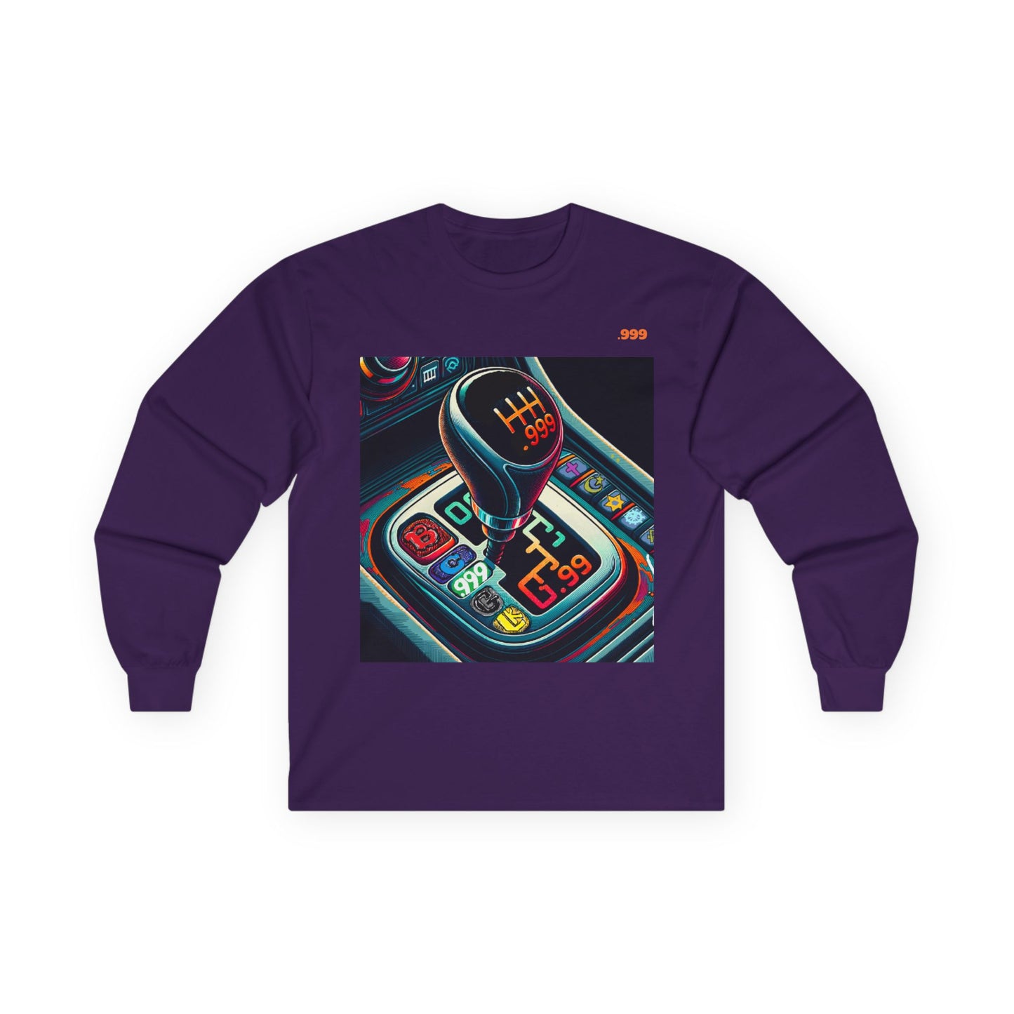 Neon Shift Knob Long Sleeve Tee, Car Enthusiast Apparel, Unisex Gift, Gear Shift Shirt, Automotive Lover Tee, Motorsport Fashion