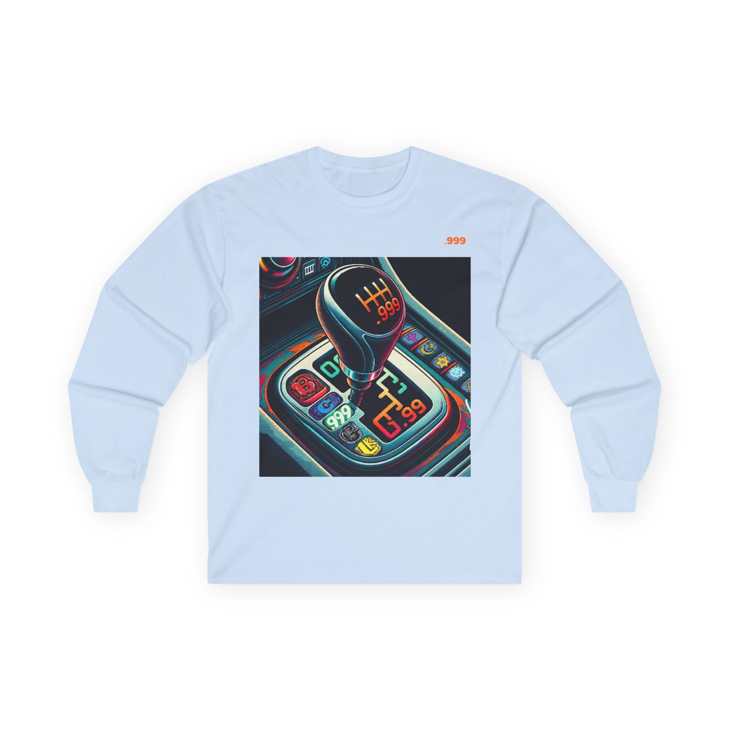Neon Shift Knob Long Sleeve Tee, Car Enthusiast Apparel, Unisex Gift, Gear Shift Shirt, Automotive Lover Tee, Motorsport Fashion