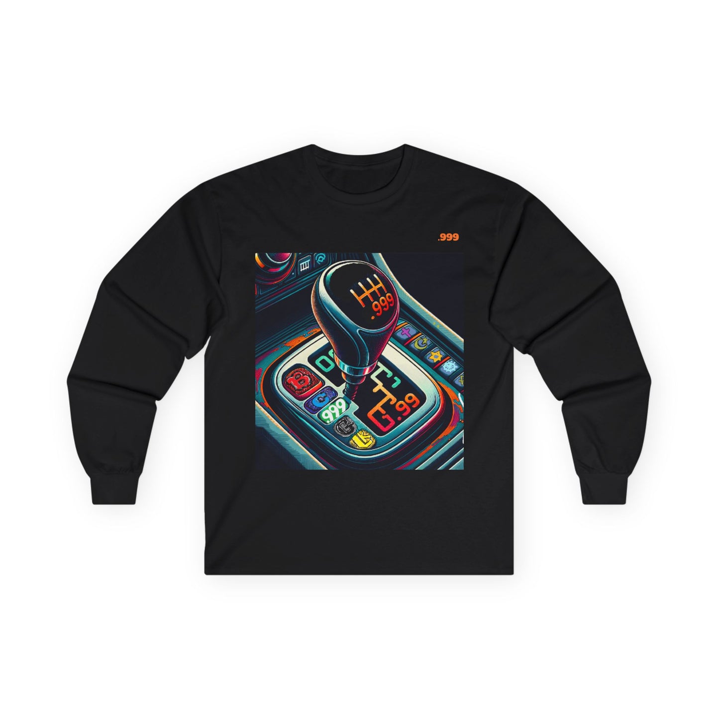 Neon Shift Knob Long Sleeve Tee, Car Enthusiast Apparel, Unisex Gift, Gear Shift Shirt, Automotive Lover Tee, Motorsport Fashion