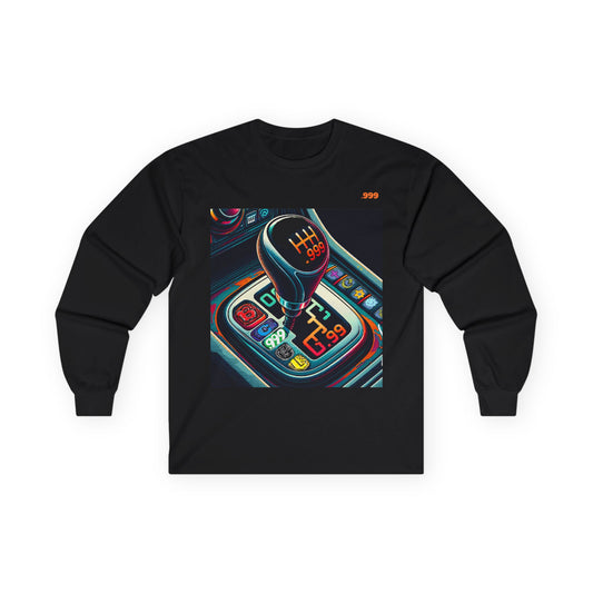 Neon Shift Knob Long Sleeve Tee, Car Enthusiast Apparel, Unisex Gift, Gear Shift Shirt, Automotive Lover Tee, Motorsport Fashion