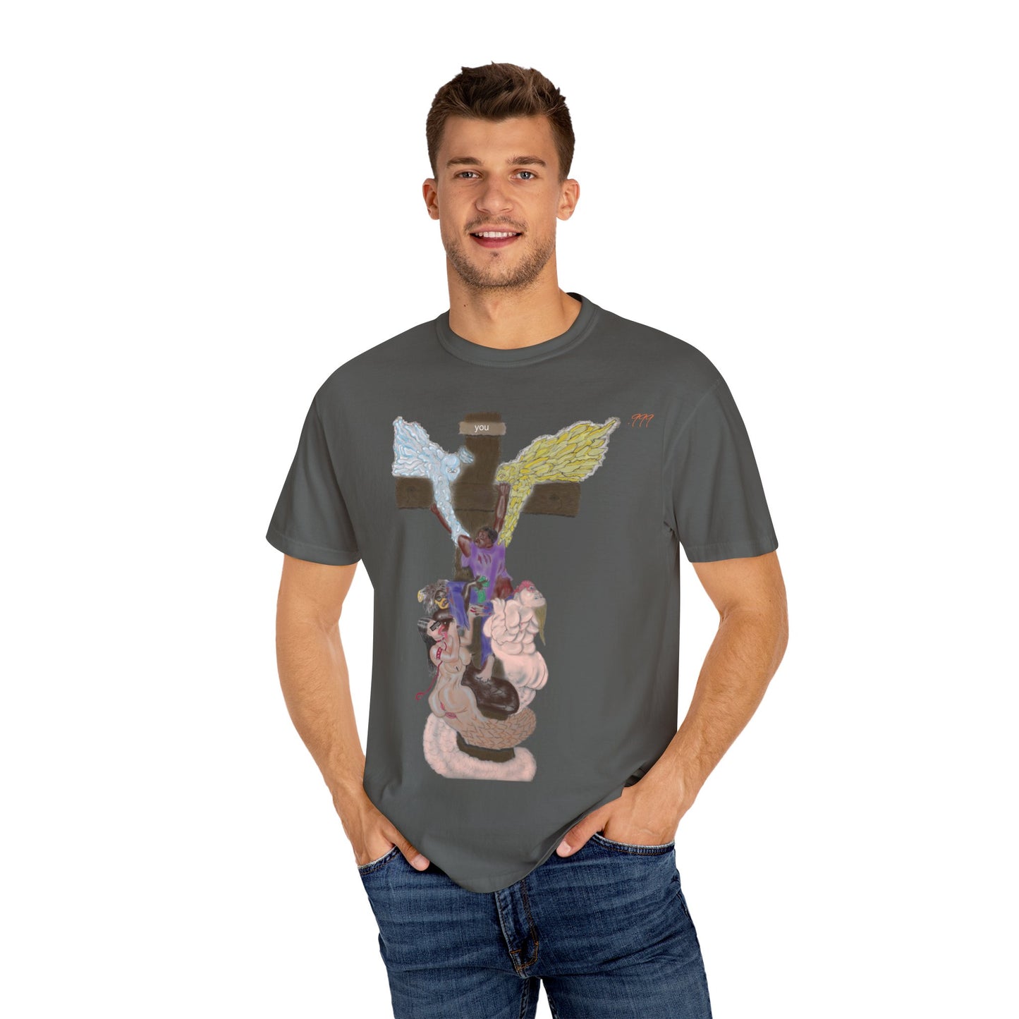 Spiritual Art T-shirt - Unique Garment-Dyed Tee for Self-Expression, Casual Wear, Gifts for Art Lovers, Street Style Fashion, [...]