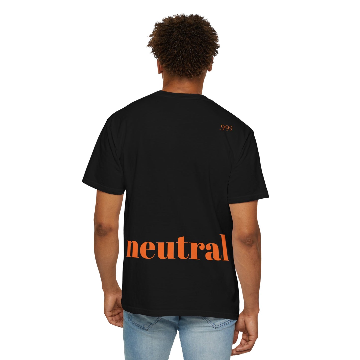 Garment-Dyed T-Shirt With '.999' Print, Casual Wear, Unisex Gift, Summer Style, Minimalist Fashion, Everyday Essentials