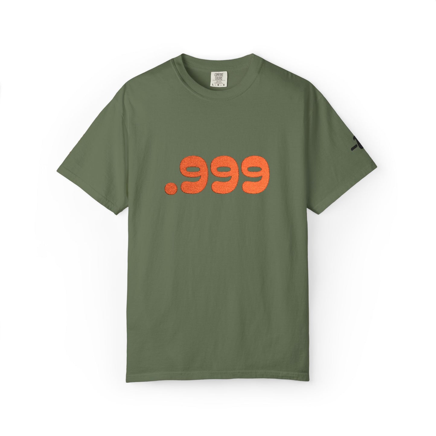 Garment-Dyed Unisex T-Shirt with .999 Design, Casual Wear, Street Style, Gift for Him/Her, Perfect for Everyday and Celebrations