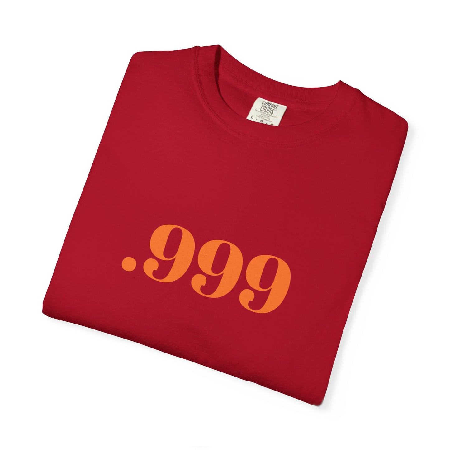 Garment-Dyed T-Shirt With '.999' Print, Casual Wear, Unisex Gift, Summer Style, Minimalist Fashion, Everyday Essentials