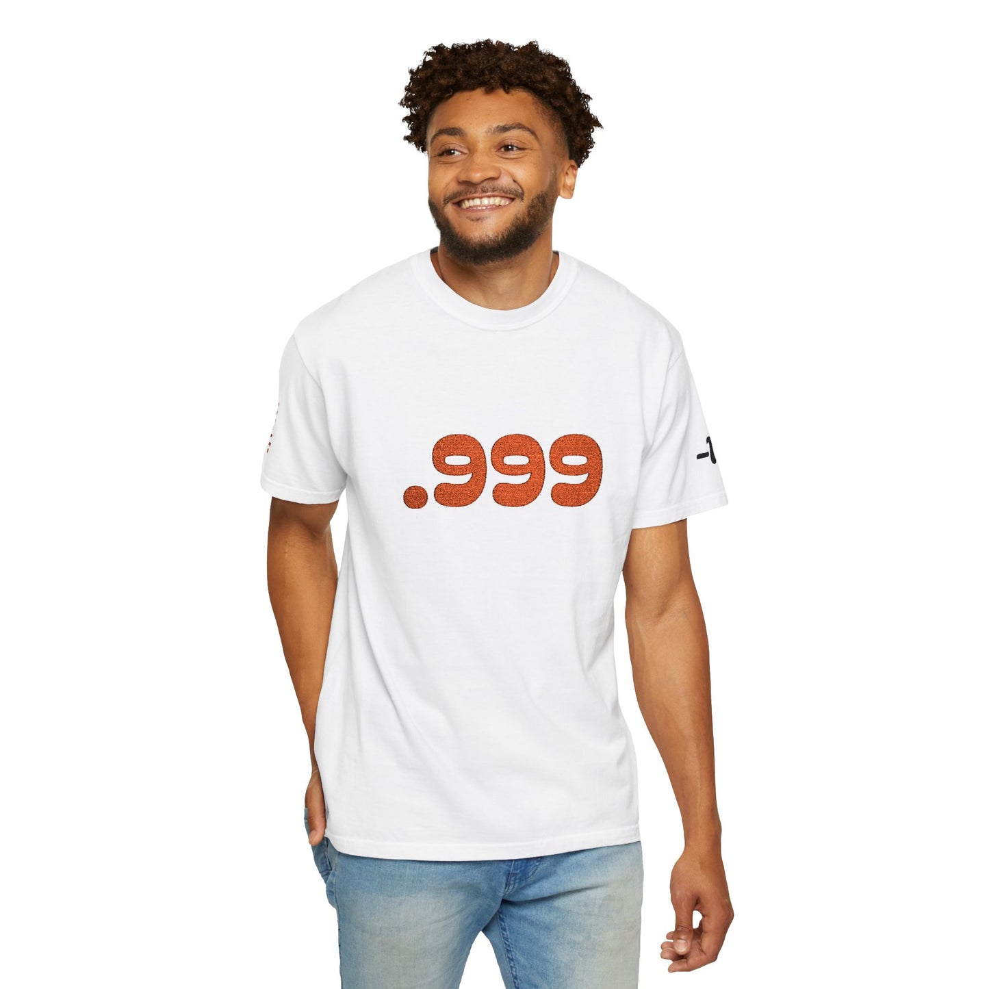 Garment-Dyed Unisex T-Shirt with .999 Design, Casual Wear, Street Style, Gift for Him/Her, Perfect for Everyday and Celebrations
