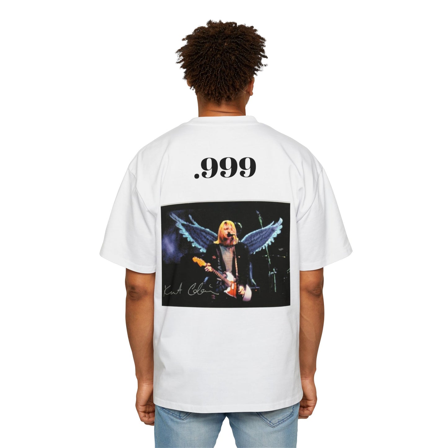Kurt Cobain Inspired Men's Heavy Oversized Tee, Grunge Style Shirt, Casual Vintage Tee, Music Lover's Gift, Graphic Band Shirt