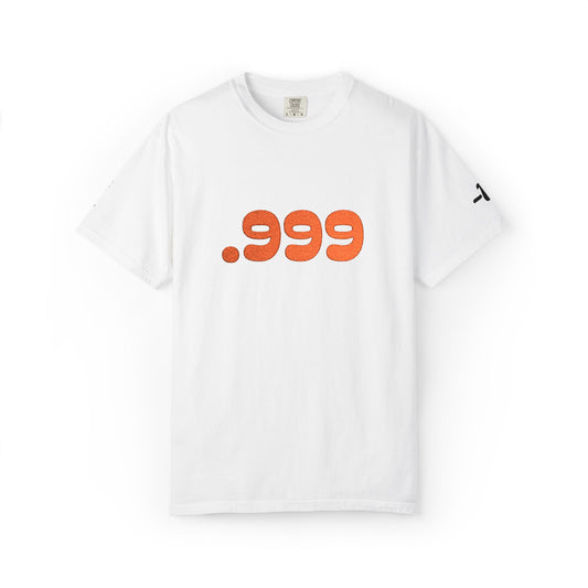 Garment-Dyed Unisex T-Shirt with .999 Design, Casual Wear, Street Style, Gift for Him/Her, Perfect for Everyday and Celebrations