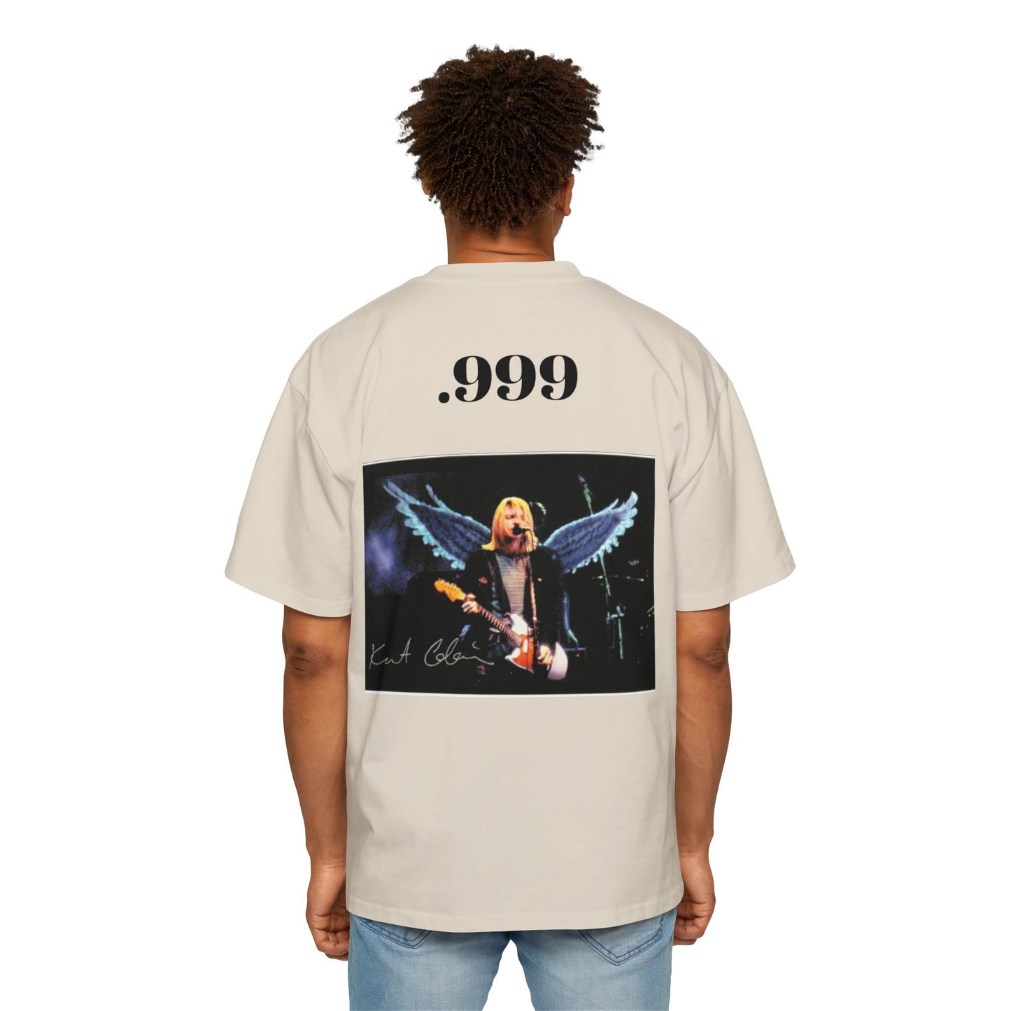Kurt Cobain Inspired Men's Heavy Oversized Tee, Grunge Style Shirt, Casual Vintage Tee, Music Lover's Gift, Graphic Band Shirt