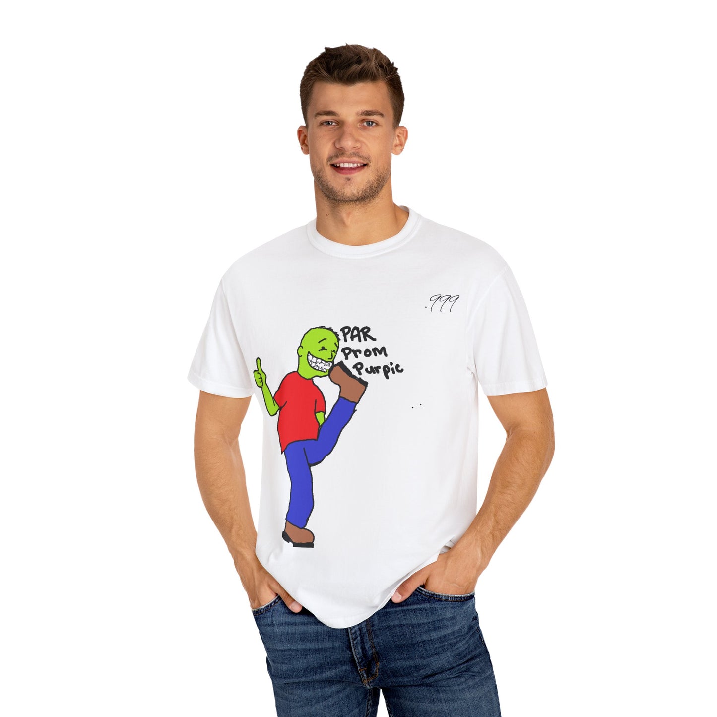 Playful Unisex Garment-Dyed T-Shirt with Fun Character Design, Casual Wear, Graphic Tee, Gift for Friends, Everyday Style, Unique Fashion